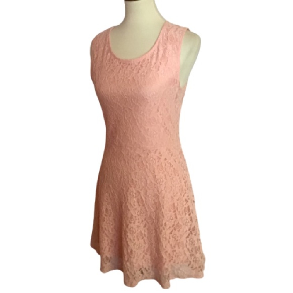 Light Pink A-Line Lace Dress